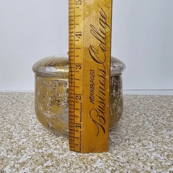 Delvaux Rue Royale Paris Candy / Trinket Dish With Lid Glass Vintage 1920 - 1960